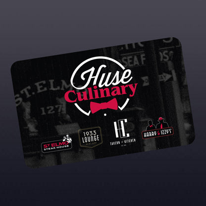 Huse Culinary Indianapolis Restaurant Gift Card for St. Elmo Steak House, Harry & Izzy's in Indianapolis and also valid at HC Tavern or 1933 Lounge Restaurants in Fishers, IN.